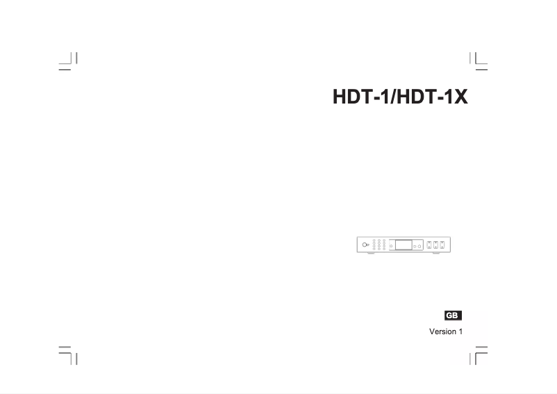 Image de la première page du manuel de l'appareil HDT-1X