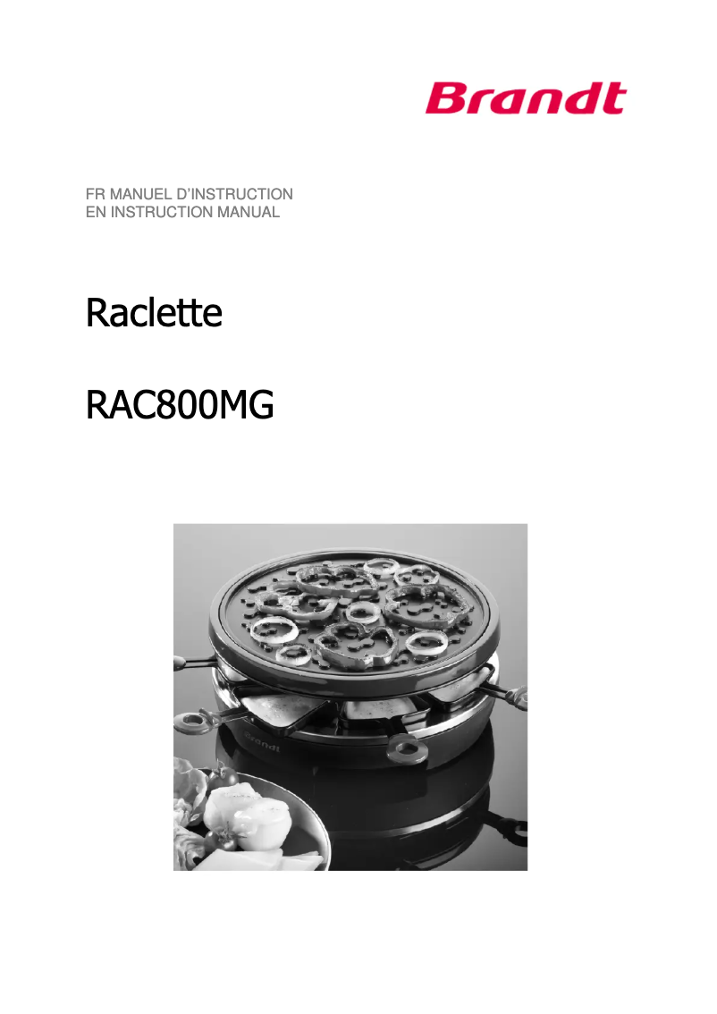 Page 1 of the manual User Manual Brandt RAC800NR