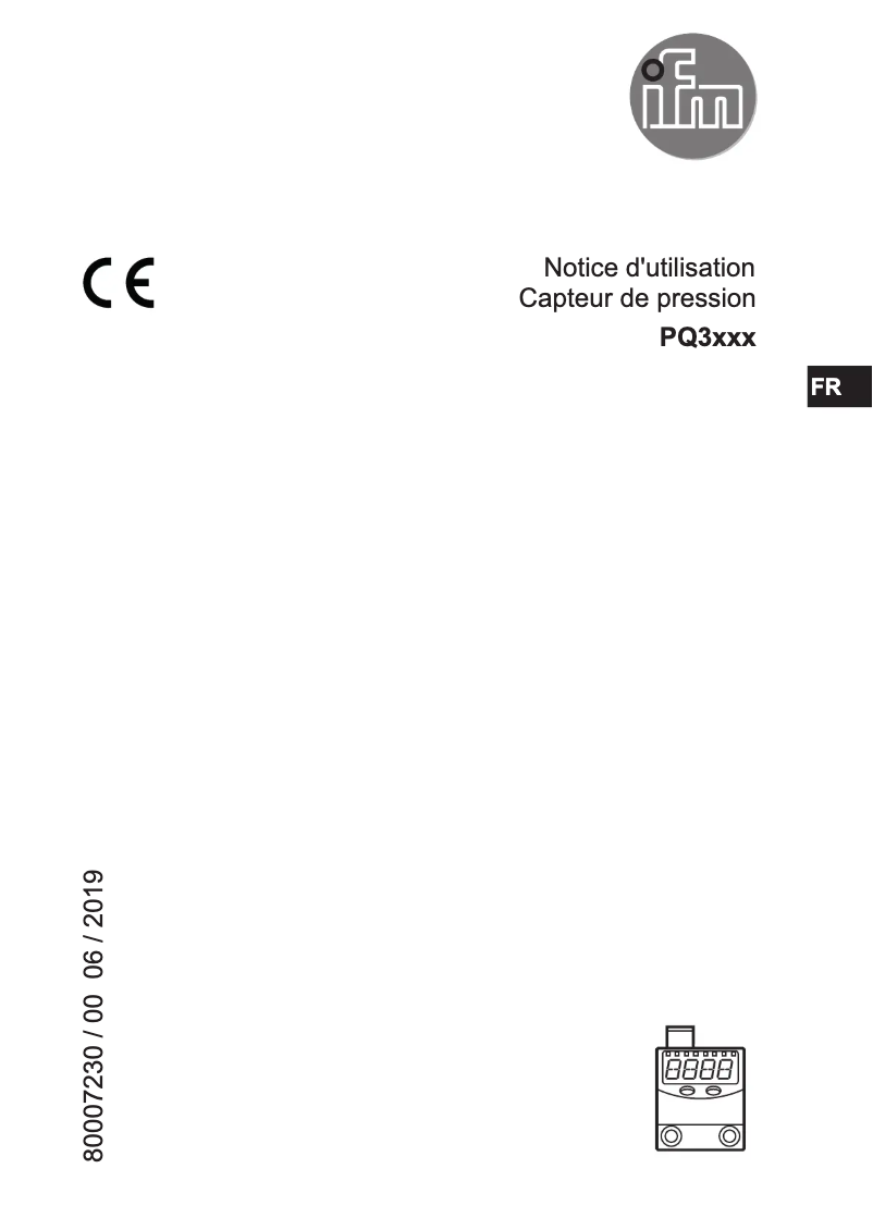 Page 1 of the manual User Manual IFM PQ3834