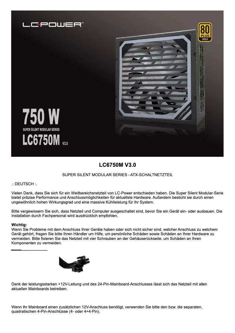 Page 1 of the manual User Manual LC-Power LC6750M V3.0