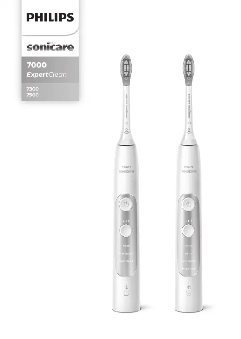 First page image of the manual for Sonicare ExpertClean 7300 HX9641