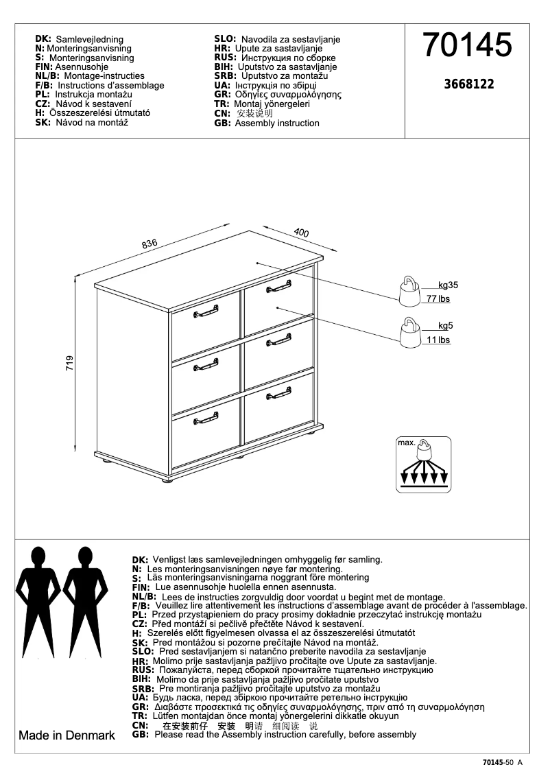 First page image of the manual for Ravnholt (84x72x40)