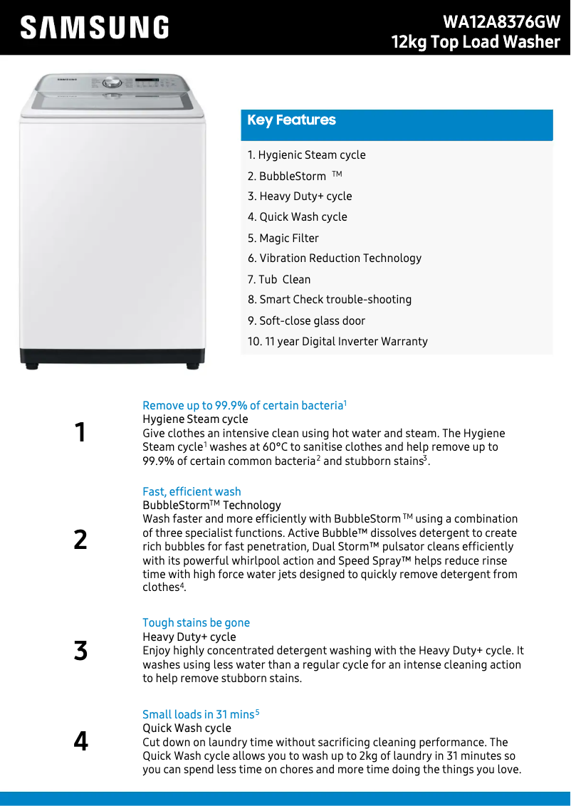 First page image of the manual for WA12A8376GW