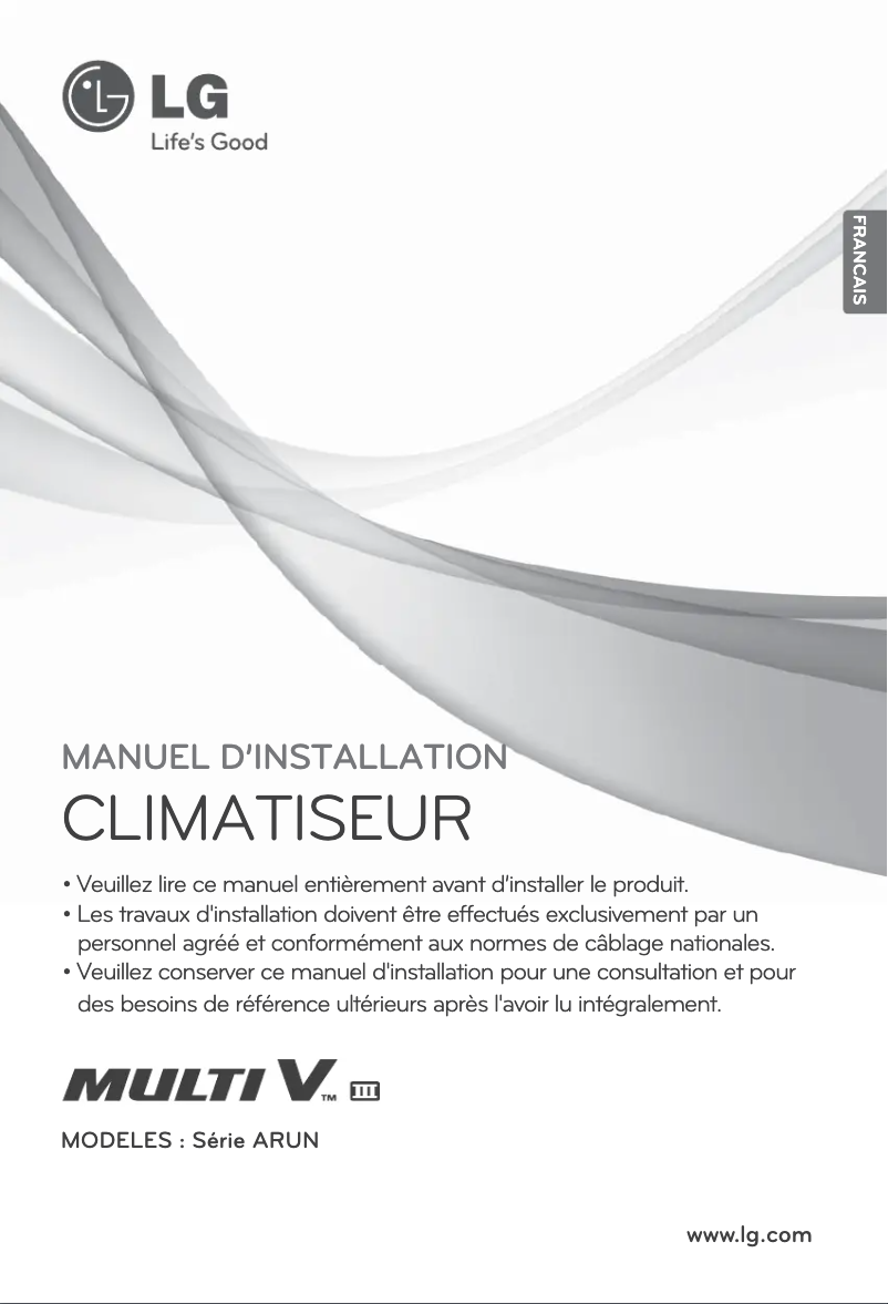 First page image of the manual for ARUN072BT3