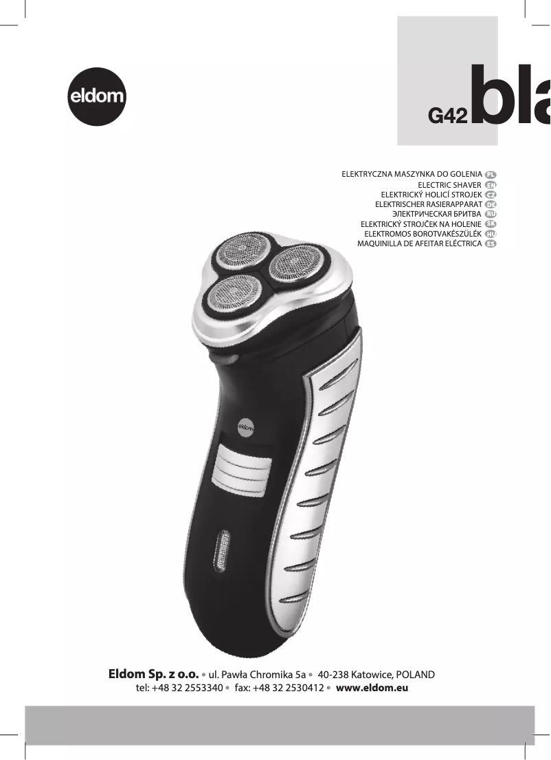 Page 1 of the manual User Manual Eldom Blax G42