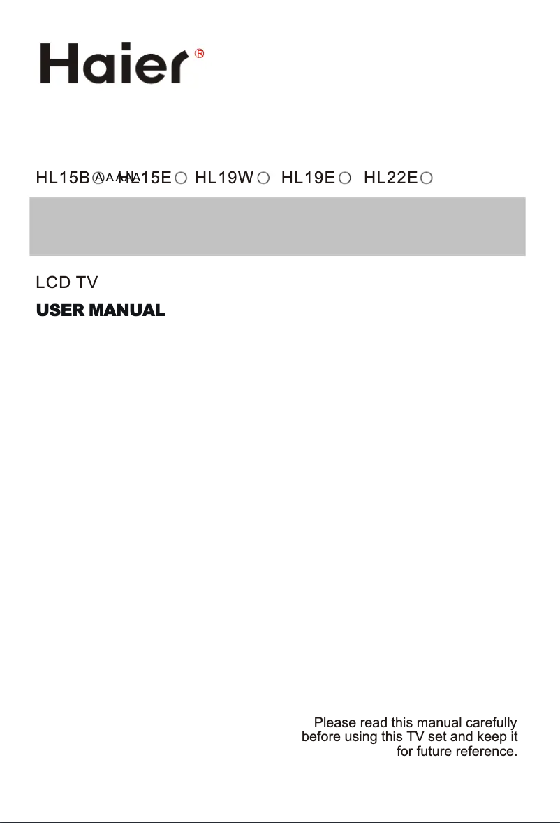 First page image of the manual for HL15B