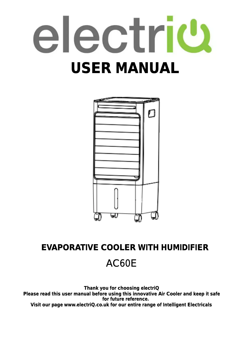 First page image of the manual for AC60E
