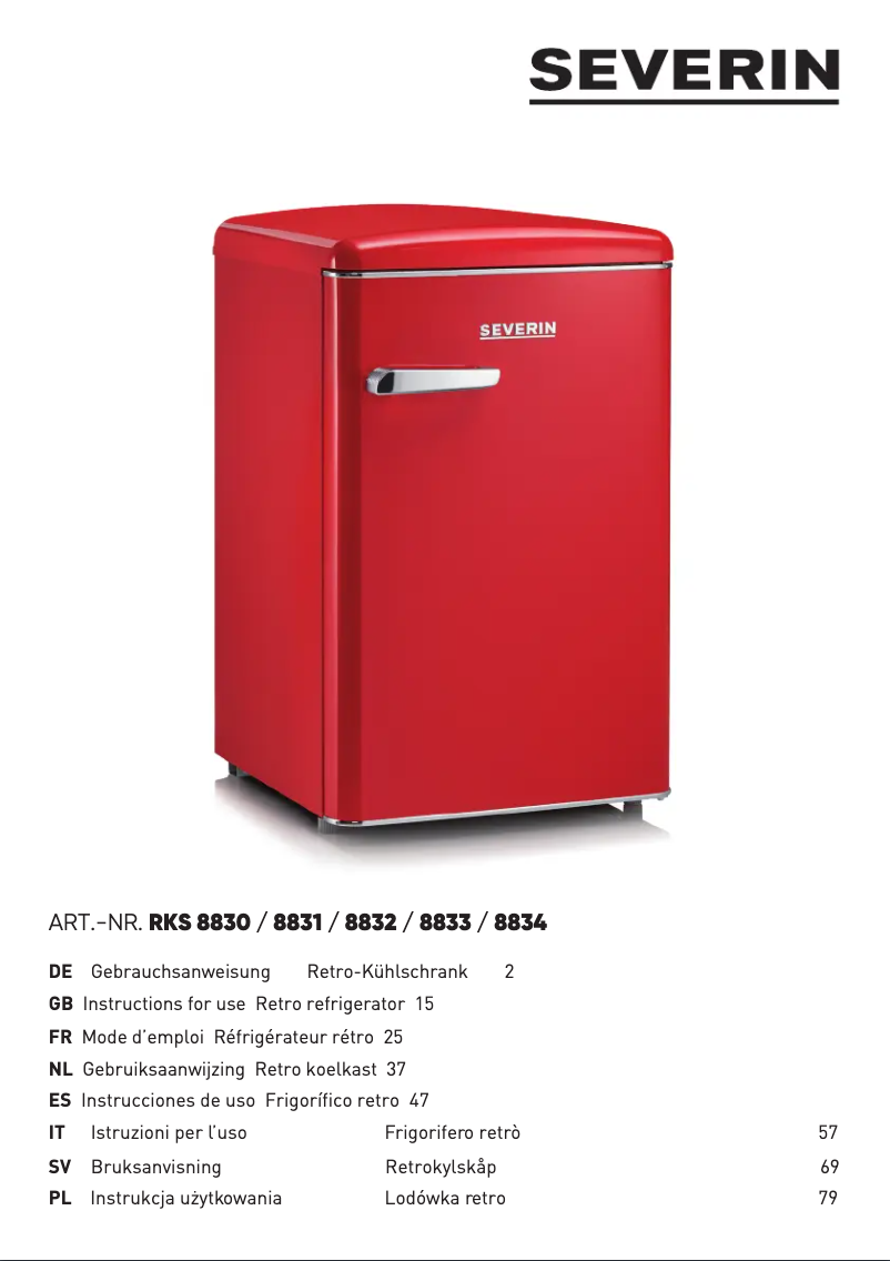 First page image of the manual for RKS 8830