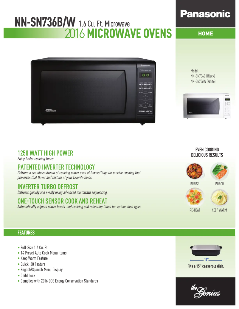 First page image of the manual for NN-SN736W