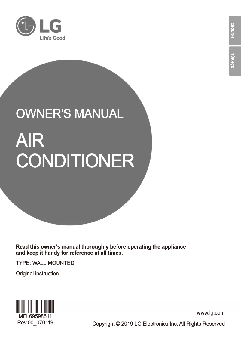 Page 1 of the manual User Manual LG ZMNW12GSJC0