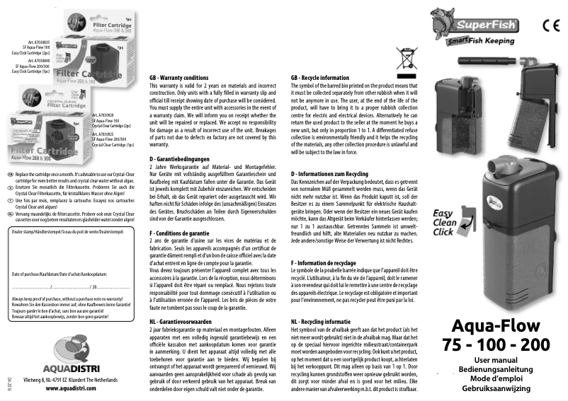 First page image of the manual for Aqua-Flow 200