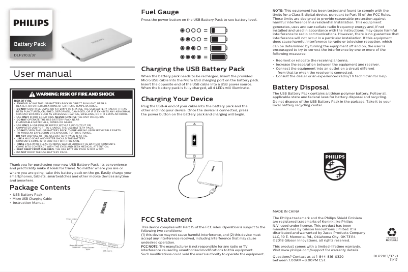 Page 1 of the manual User Manual Philips DLP2103