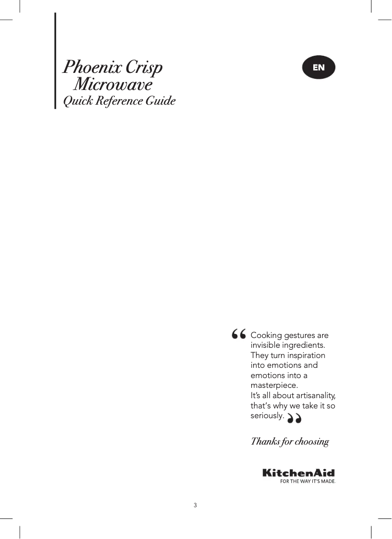 Page 1 of the manual User Manual KitchenAid KMQCX 45600