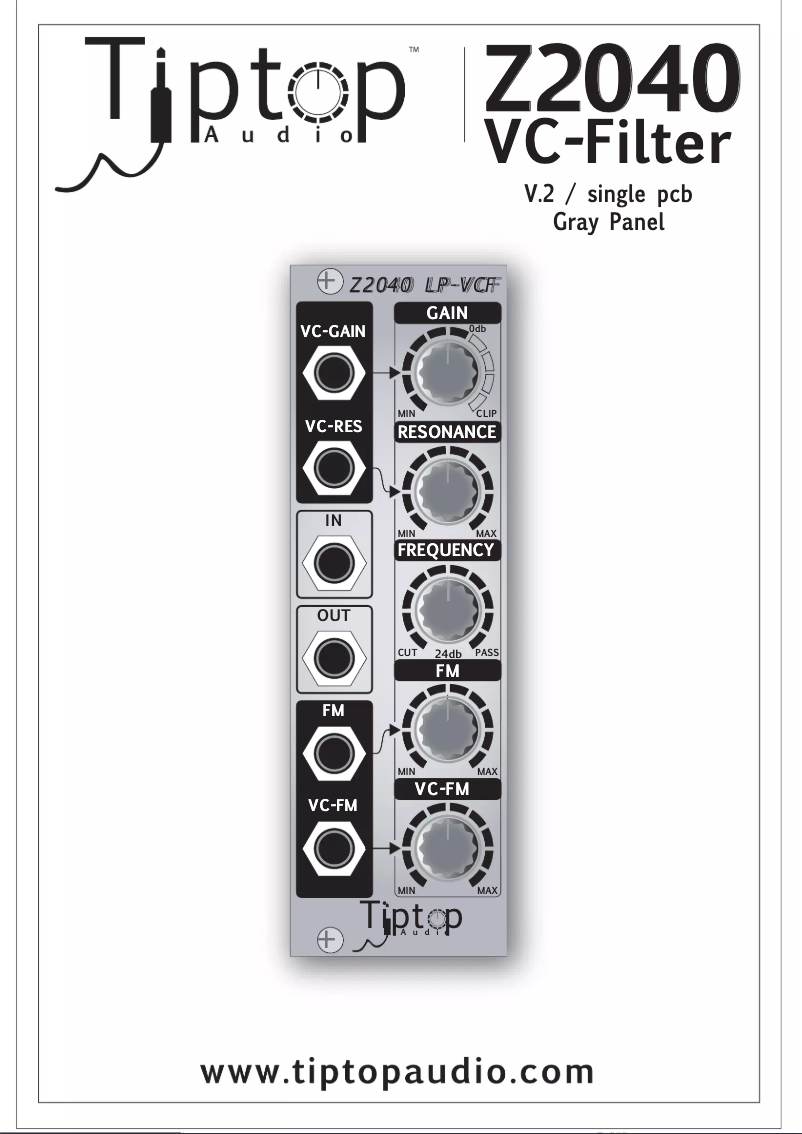 First page image of the manual for Z2040 LP-VCF