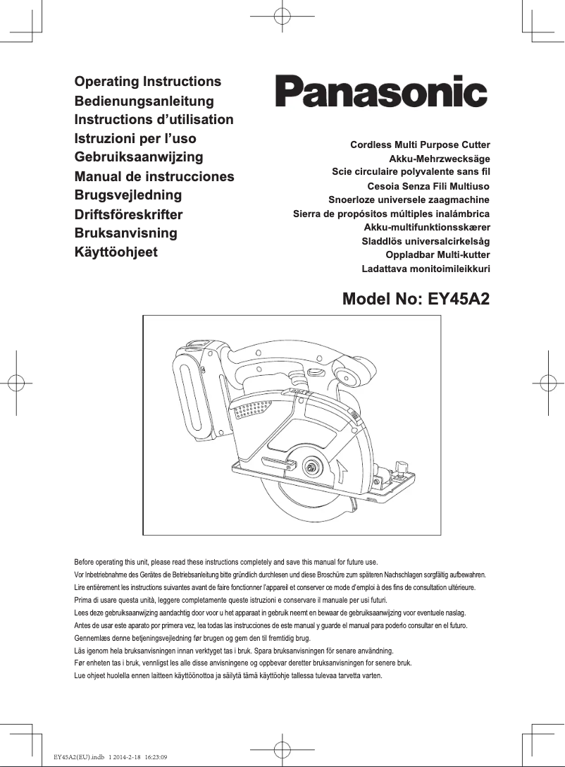 Page 1 of the manual User Manual Panasonic EY45A2