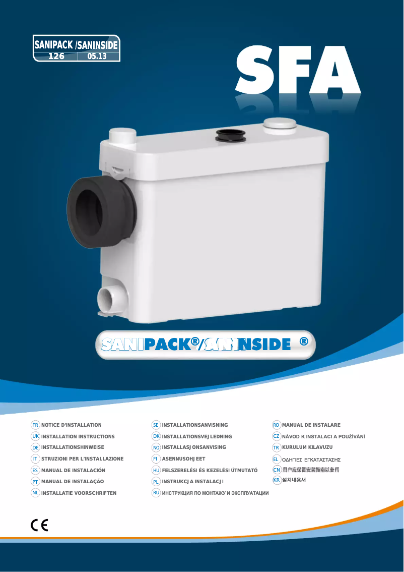 First page image of the manual for Sanipack