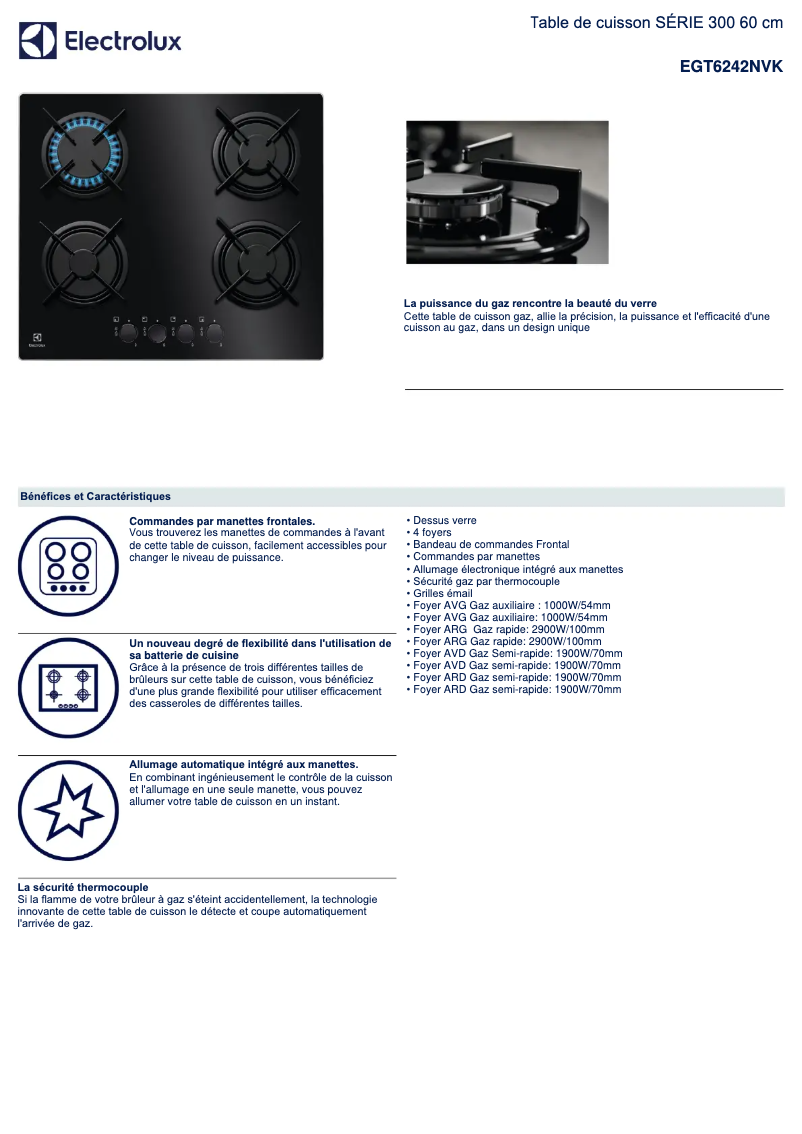 First page image of the manual for EGT6242NVK