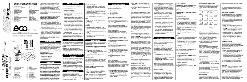 First page image of the manual for GMR3699-2CK
