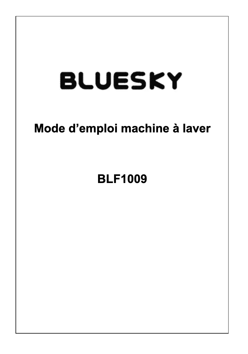 First page image of the manual for BLF 1009