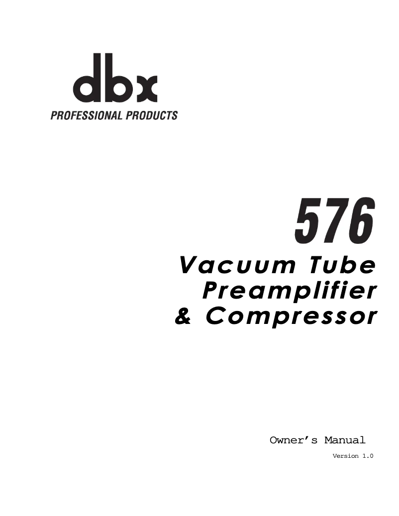 First page image of the manual for 576