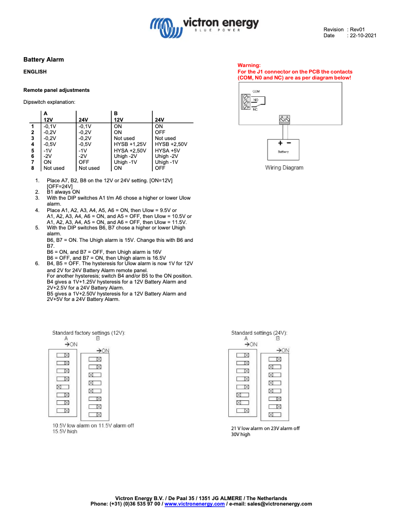 First page image of the manual for Battery Alarm GX