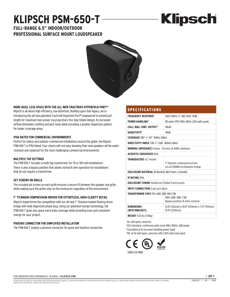 First page image of the manual for PSM-650-T