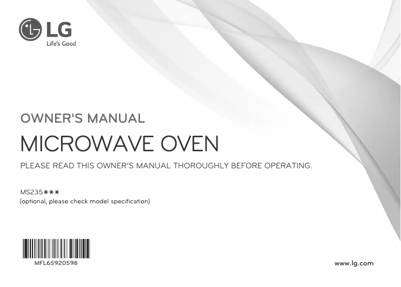 Page 1 of the manual User Manual LG MS2354JAS