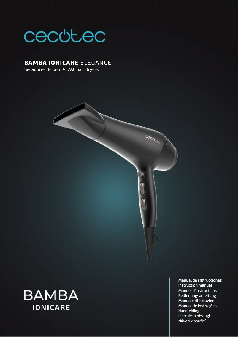 Page 1 of the manual User Manual Cecotec Bamba IoniCare Elegance