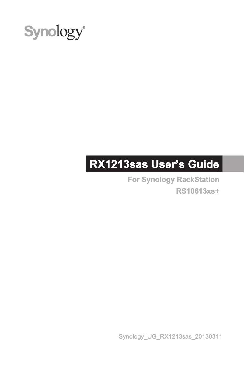 Image de la première page du manuel de l'appareil RX1213sas