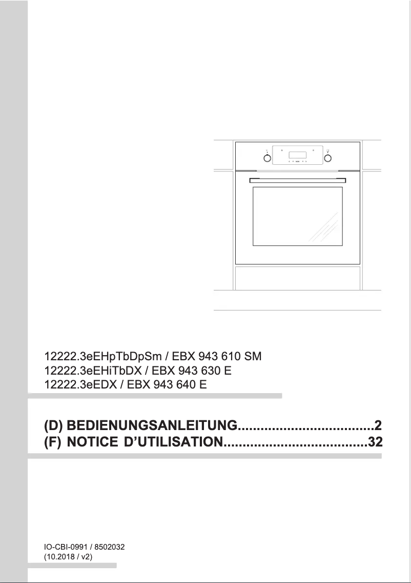 First page image of the manual for EBX 943 650 SM