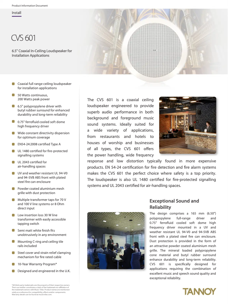 First page image of the manual for CVS 601