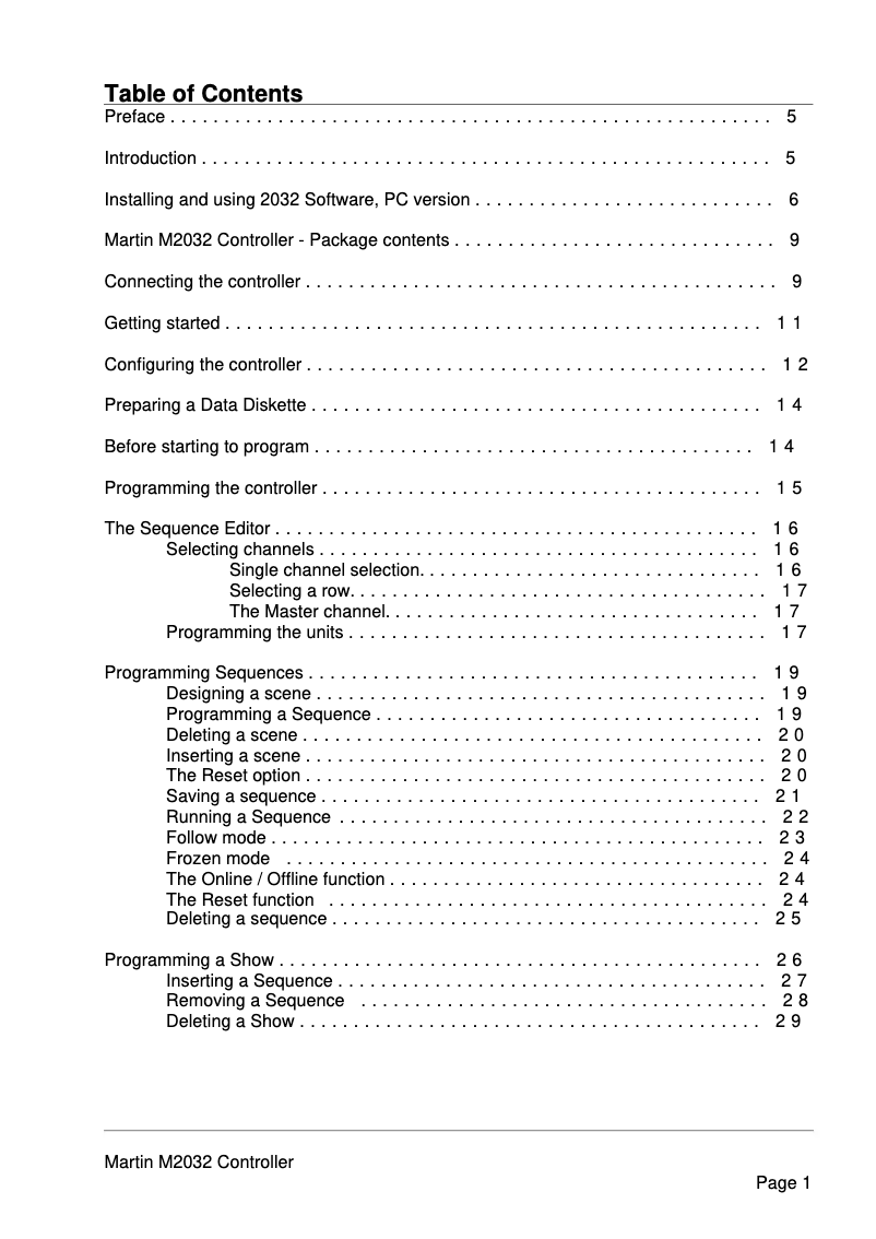 First page image of the manual for 2032 Controller
