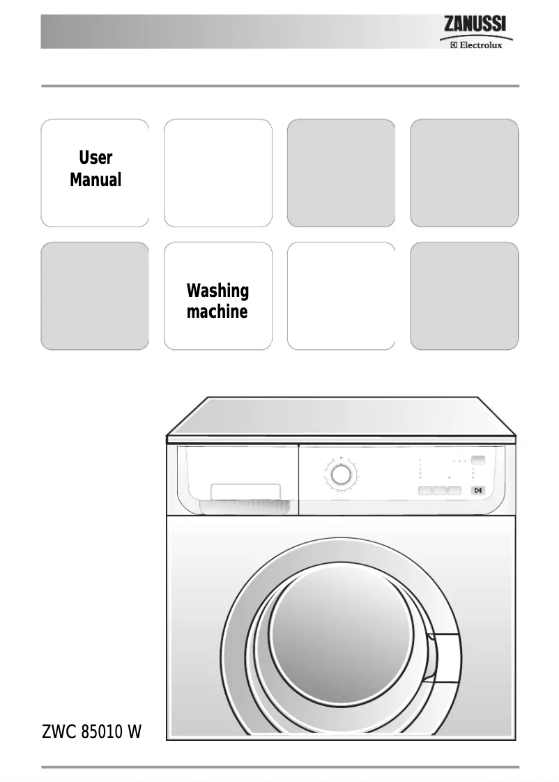 First page image of the manual for ZWC 85010 W