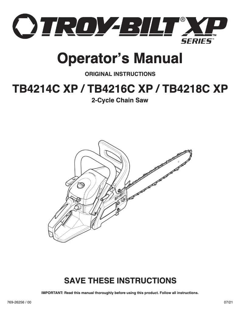 First page image of the manual for TB4214C XP