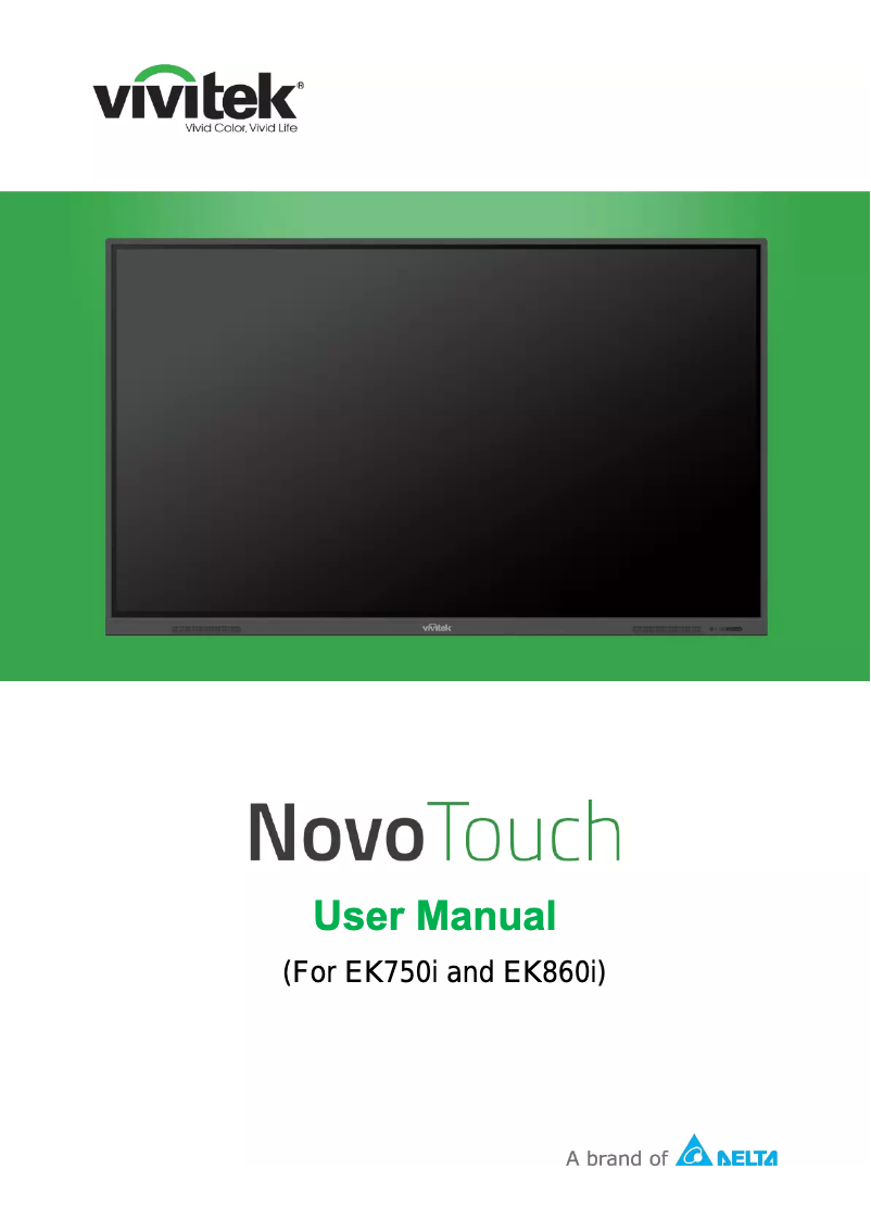 Image de la première page du manuel de l'appareil NovoTouch EK860i