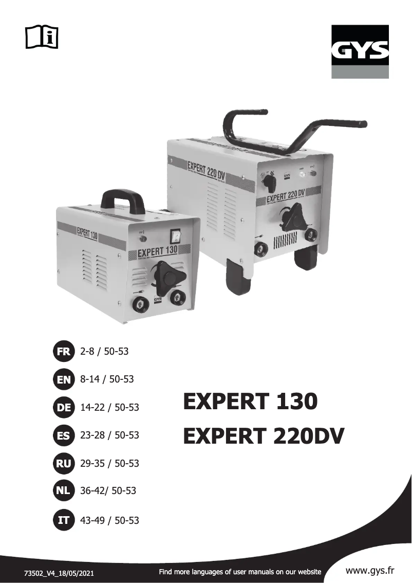 First page image of the manual for Expert 220 DV