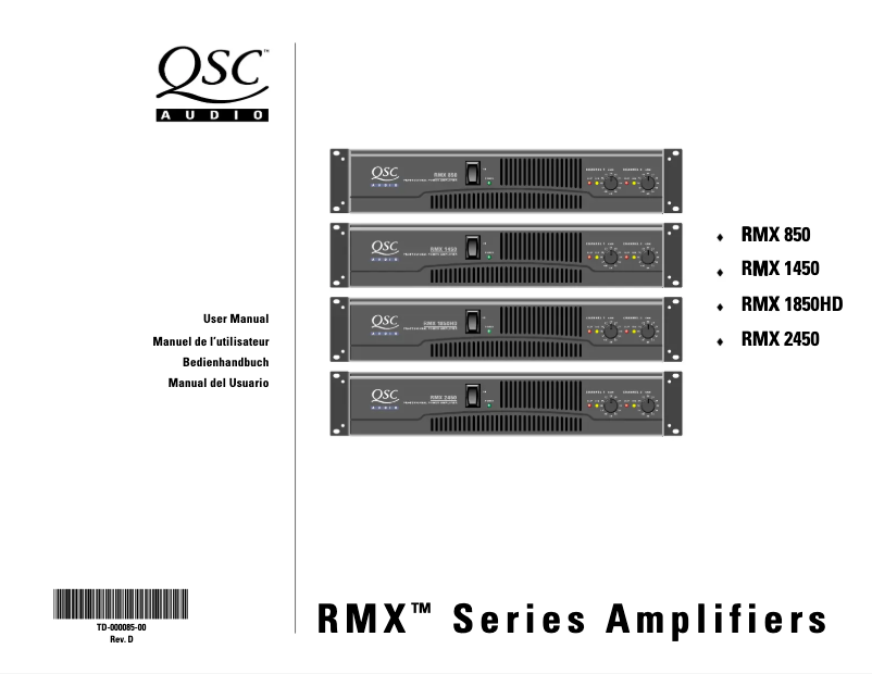 First page image of the manual for RMX 850