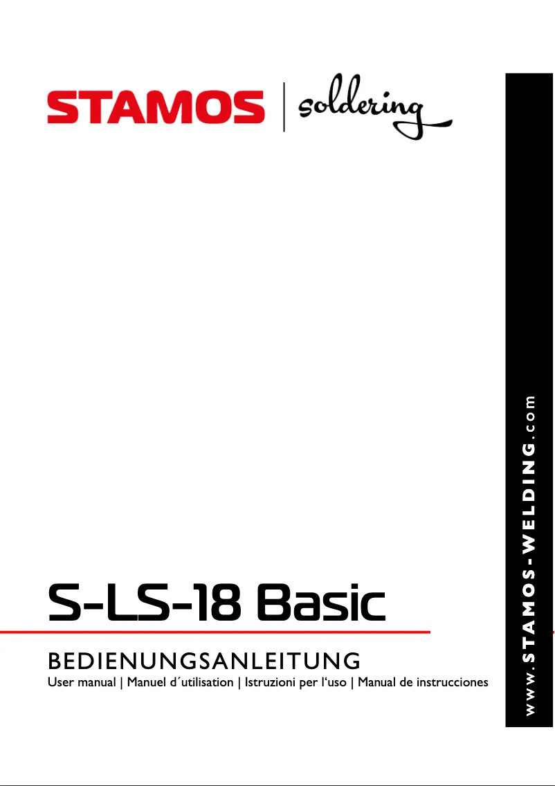 Page 1 of the manual User Manual Stamos S-LS-18 Basic