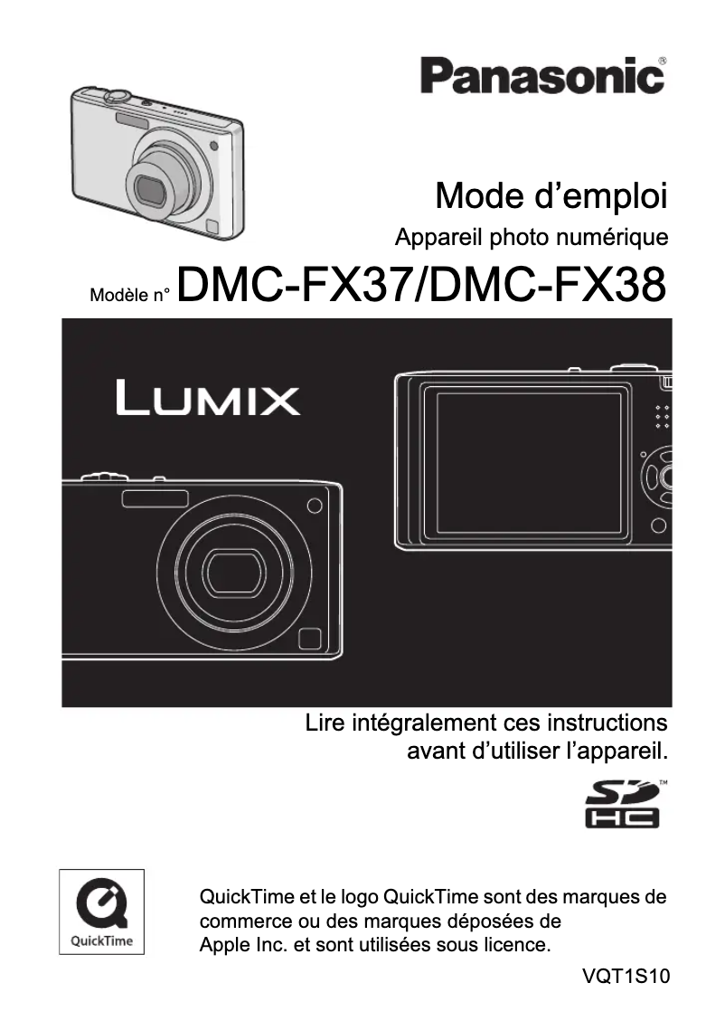 First page image of the manual for Lumix DMC-FX38
