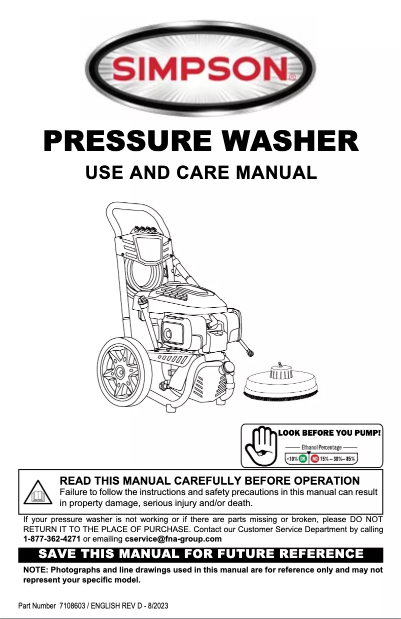 First page image of the manual for Megashot MS60805