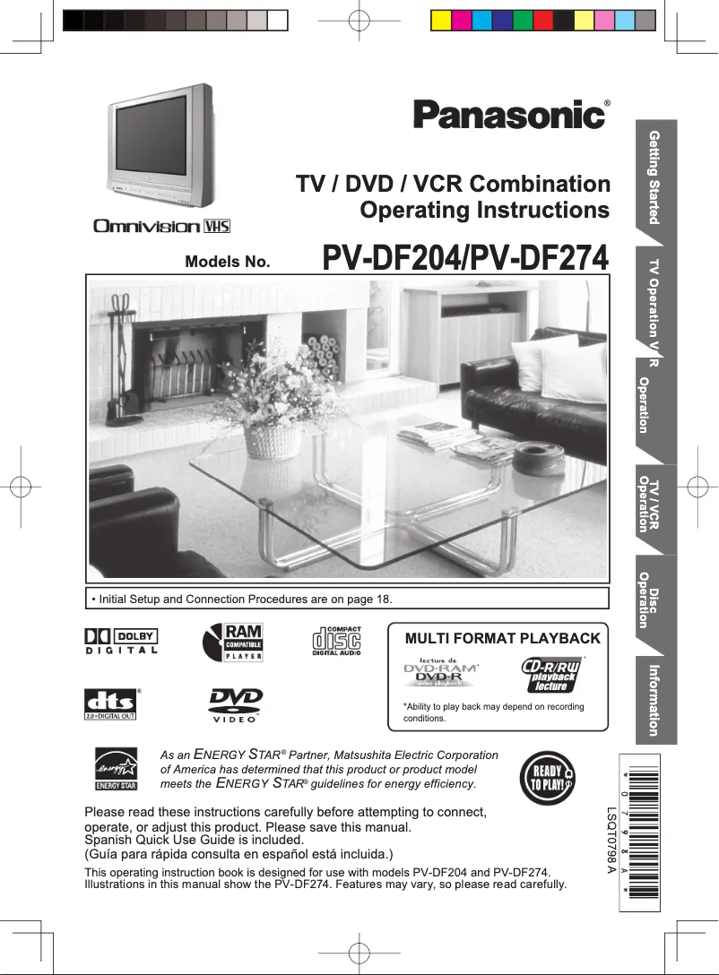 First page image of the manual for PV-DF274