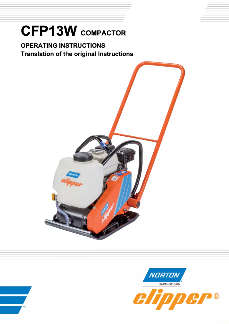 First page image of the manual for CFP 13W