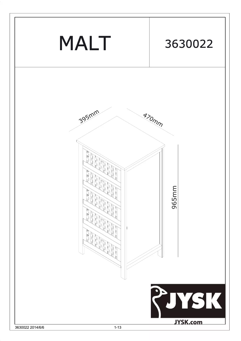 First page image of the manual for Malt (47x97x40)