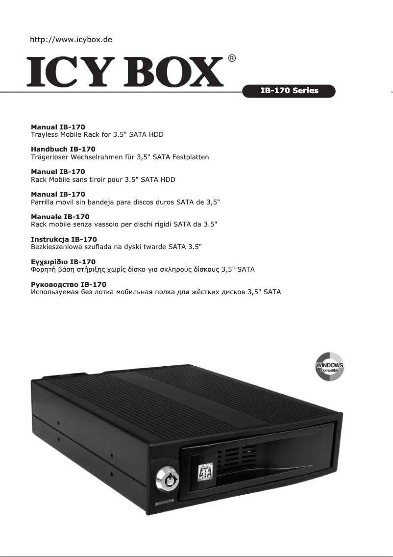 First page image of the manual for IB-170SK-B