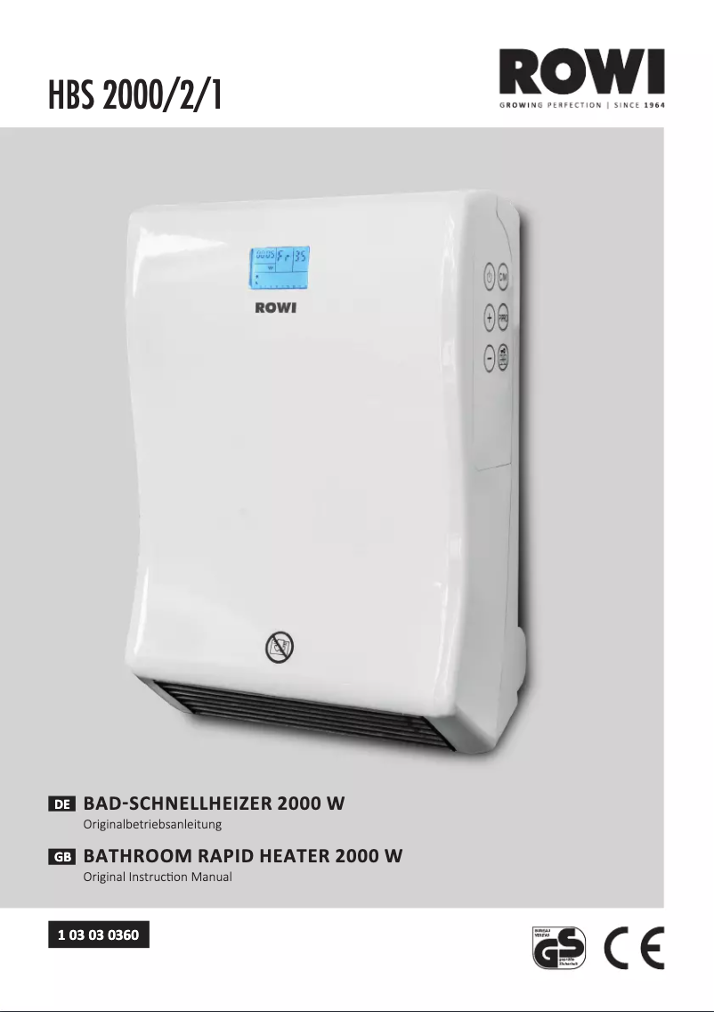 Page 1 of the manual User Manual Rowi HBS 2000/2/1