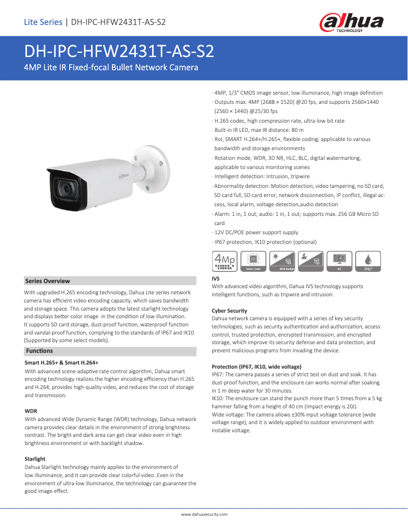 First page image of the manual for IPC-HFW2431T-AS-S2