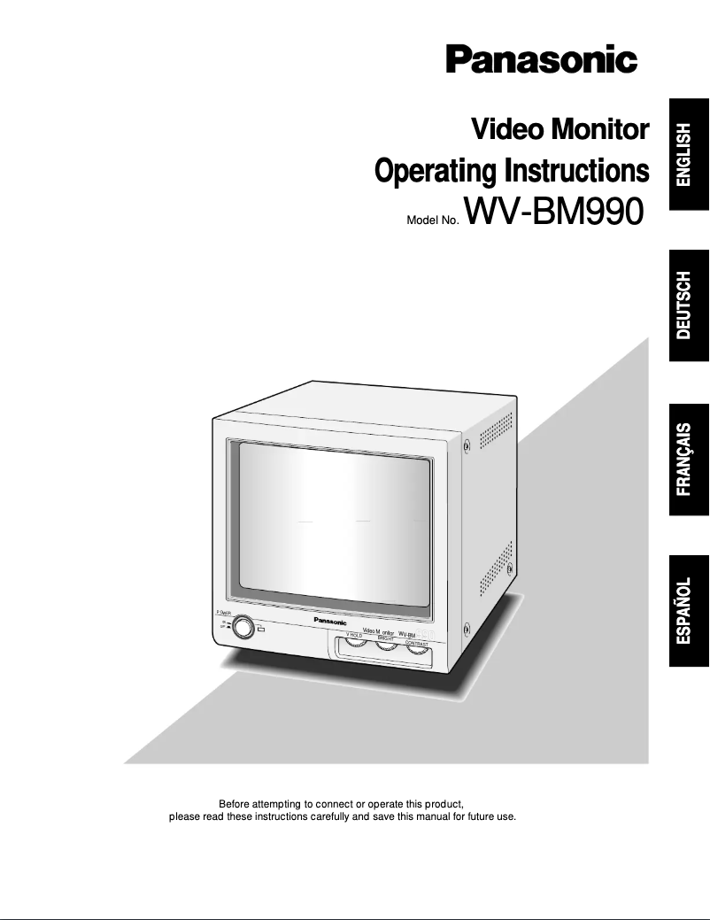 Page 1 of the manual User Manual Panasonic WV-BM990