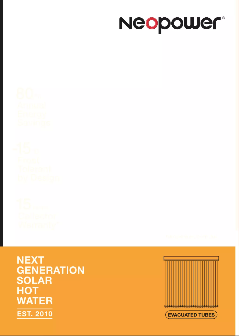 Page 1 of the manual User Manual Neopower Evacuated Tubes