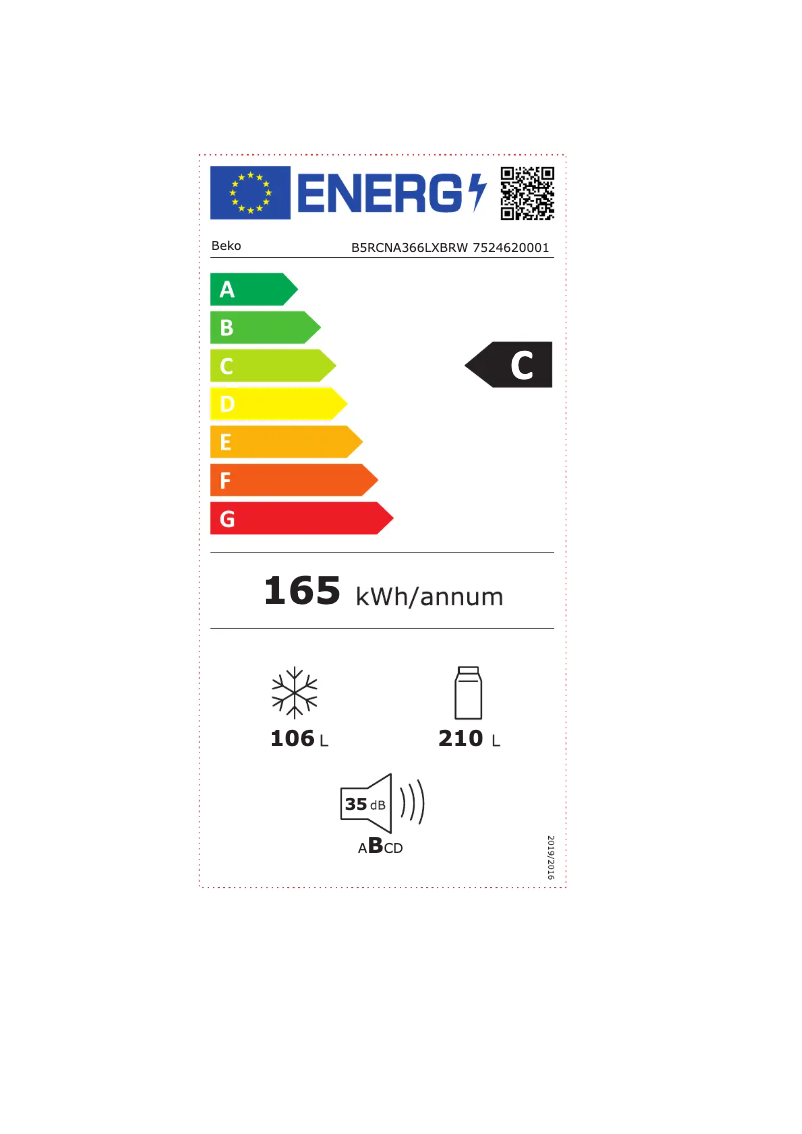 First page image of the manual for B5RCNA366LXBRW