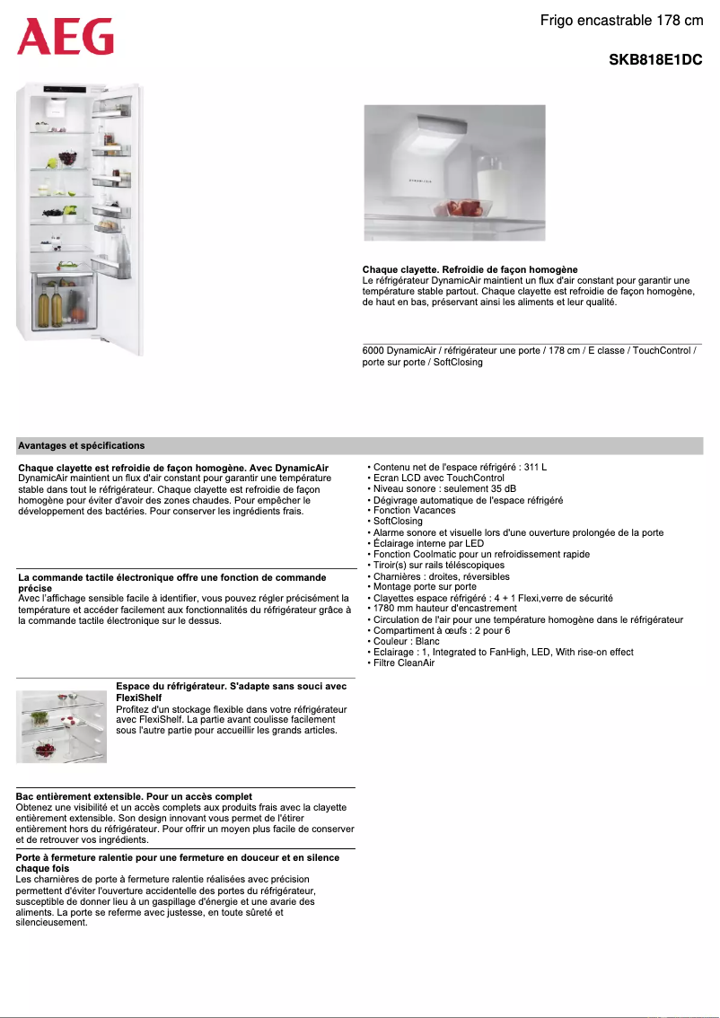 First page image of the manual for SKB818E1DC